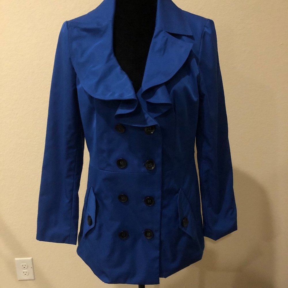 Blue Double Breasted Lightweight Jacket, Medium, NWOT